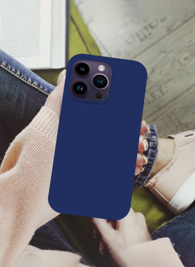 MARGOUN - 3 Pack For iPhone 14 Pro Max Case and 2 Screen Protectors Silicone Case Full Body Protective Cover Shockproof Slim Phone Case Anti-Scratch Soft Microfiber Lining Blue - Image 1