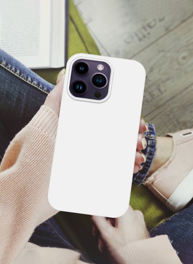 MARGOUN 3 Pack For iPhone 14 Pro Case and 2 Screen Protectors Silicone Case Full Body Protective Cover Shockproof Slim Phone Case Anti-Scratch Soft Microfiber Lining White - Image 3