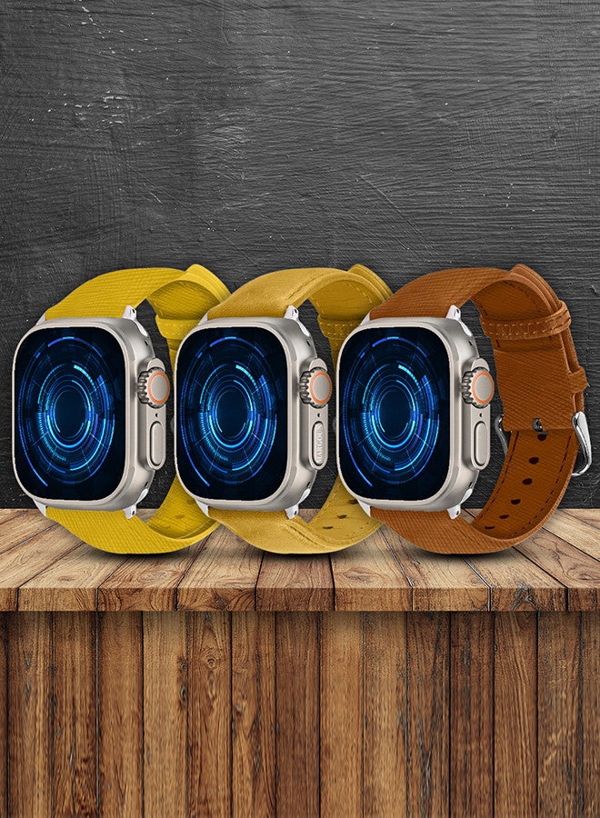 MARGOUN 3 Pack For Apple Watch Band 49mm/45mm/44mm Leather Band Buckle Strap Wristband Compatible with Apple watch series Ultra2/Ultra/8/7/SE/5/4/3/2/1 MIX11 - Image 2