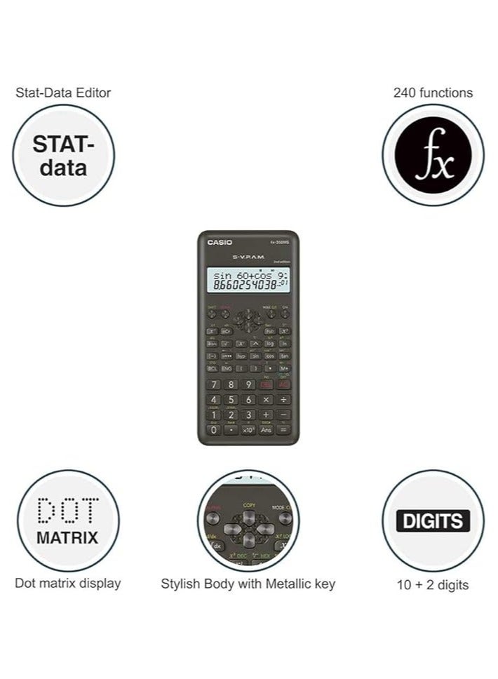 كاسيو الآلة الحاسبة العلمية غير القابلة للبرمجة Fx350Ms-2، الإصدار الثاني - Image 2
