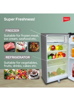 Impex Direct Cool Single Door Refrigerator 2.9Cubic Feet Faster Cooling Fridge 65 W IMRF 140C Dark Grey  - Image 4