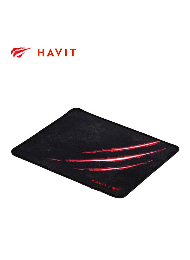 Gaming Mouse Pad With Non-Slip Rubber Base, Edged Design, And Fine Mesh Cloth - Black
