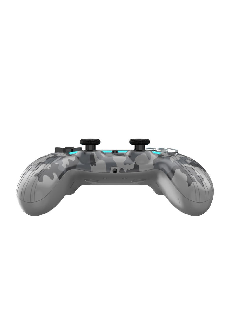 Log Electronics - Grey Camo Wireless Controller Compatible with PS4/PS4 Pro/PS4 Slim/PC/iOS 13.4/Android 10, Gaming Controller with Touchpad, Motion Sensor, Speaker, Headphone Jack, LED and Back Button - Image 1