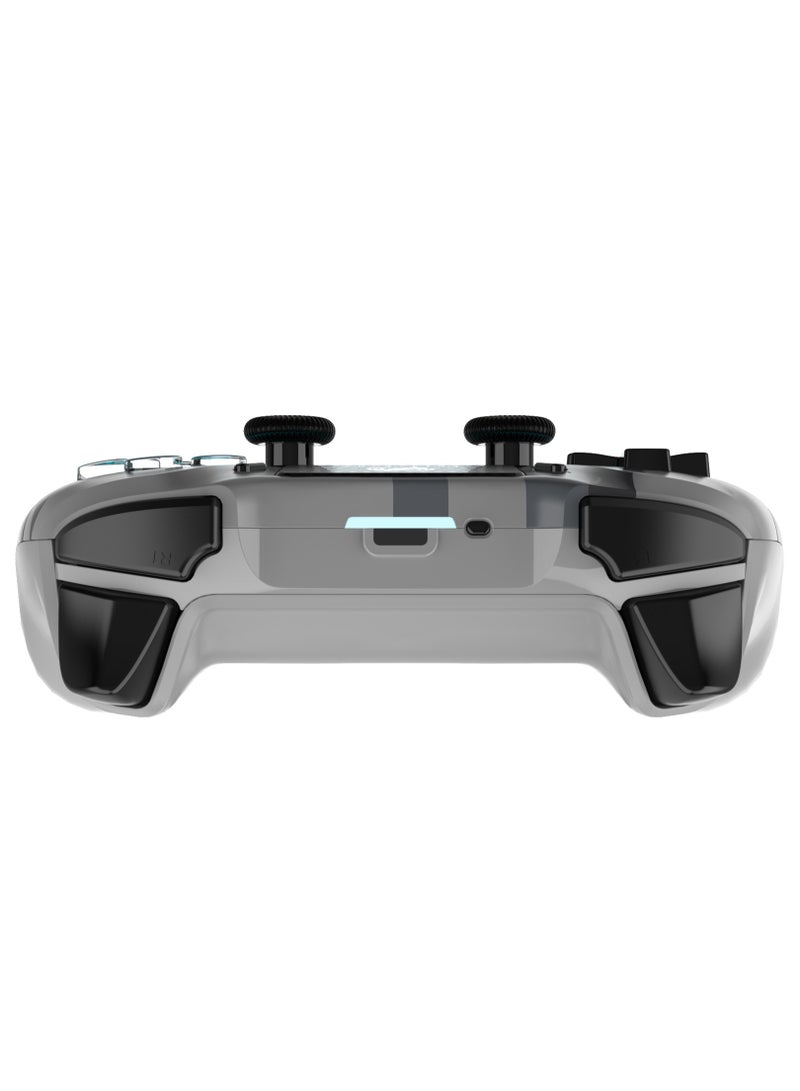 Log Electronics - Grey Camo Wireless Controller Compatible with PS4/PS4 Pro/PS4 Slim/PC/iOS 13.4/Android 10, Gaming Controller with Touchpad, Motion Sensor, Speaker, Headphone Jack, LED and Back Button - Image 1