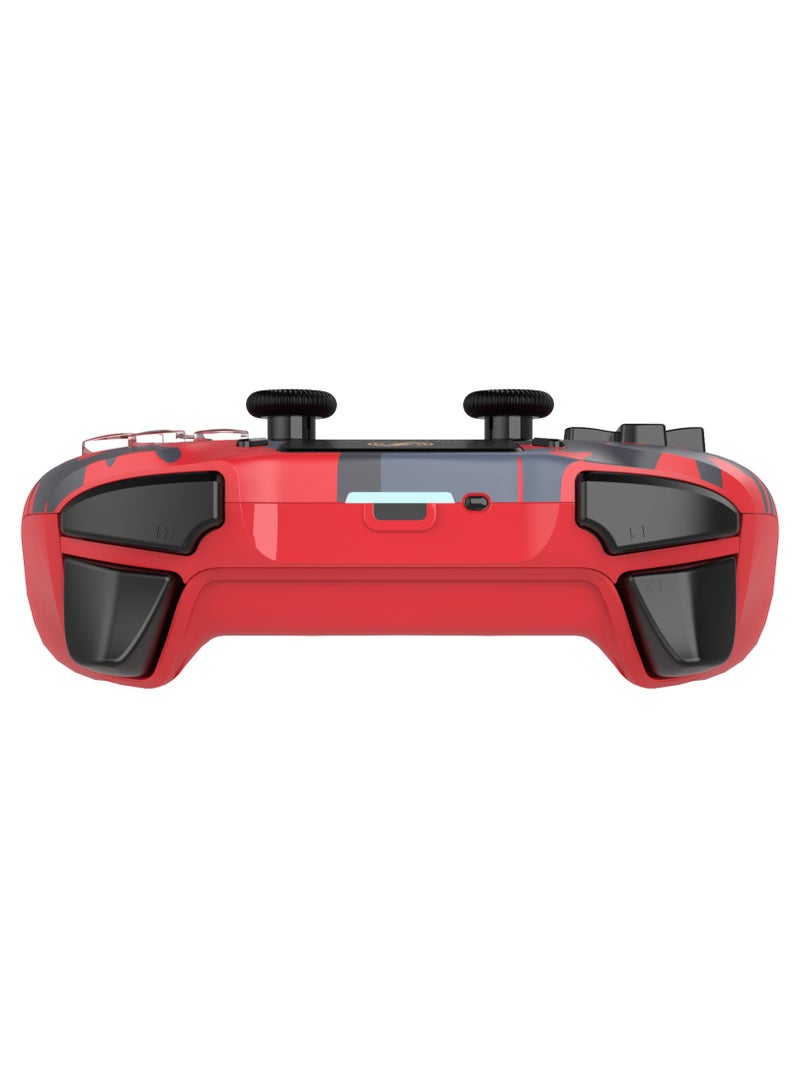 Log Electronics - Red Camo Wireless Controller Compatible with PS4/PS4 Pro/PS4 Slim/PC/iOS 13.4/Android 10, Gaming Controller with Touchpad, Motion Sensor, Speaker, Headphone Jack, LED and Back Button - Image 1
