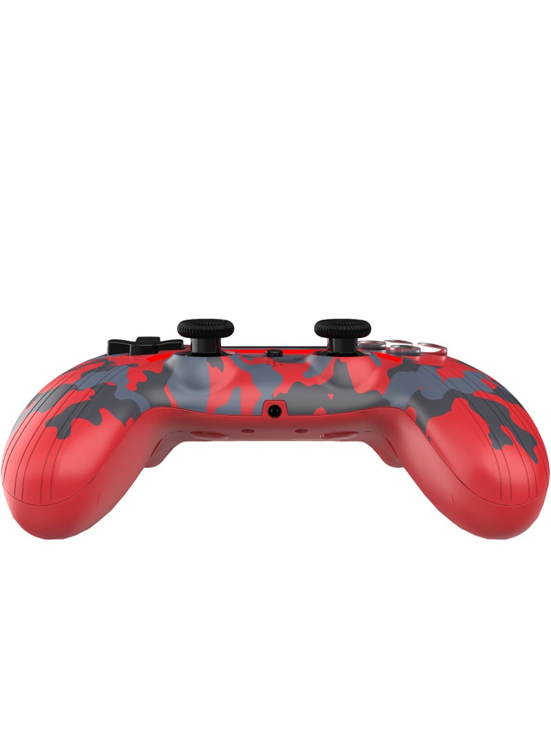 Log Electronics - Red Camo Wireless Controller Compatible with PS4/PS4 Pro/PS4 Slim/PC/iOS 13.4/Android 10, Gaming Controller with Touchpad, Motion Sensor, Speaker, Headphone Jack, LED and Back Button - Image 1