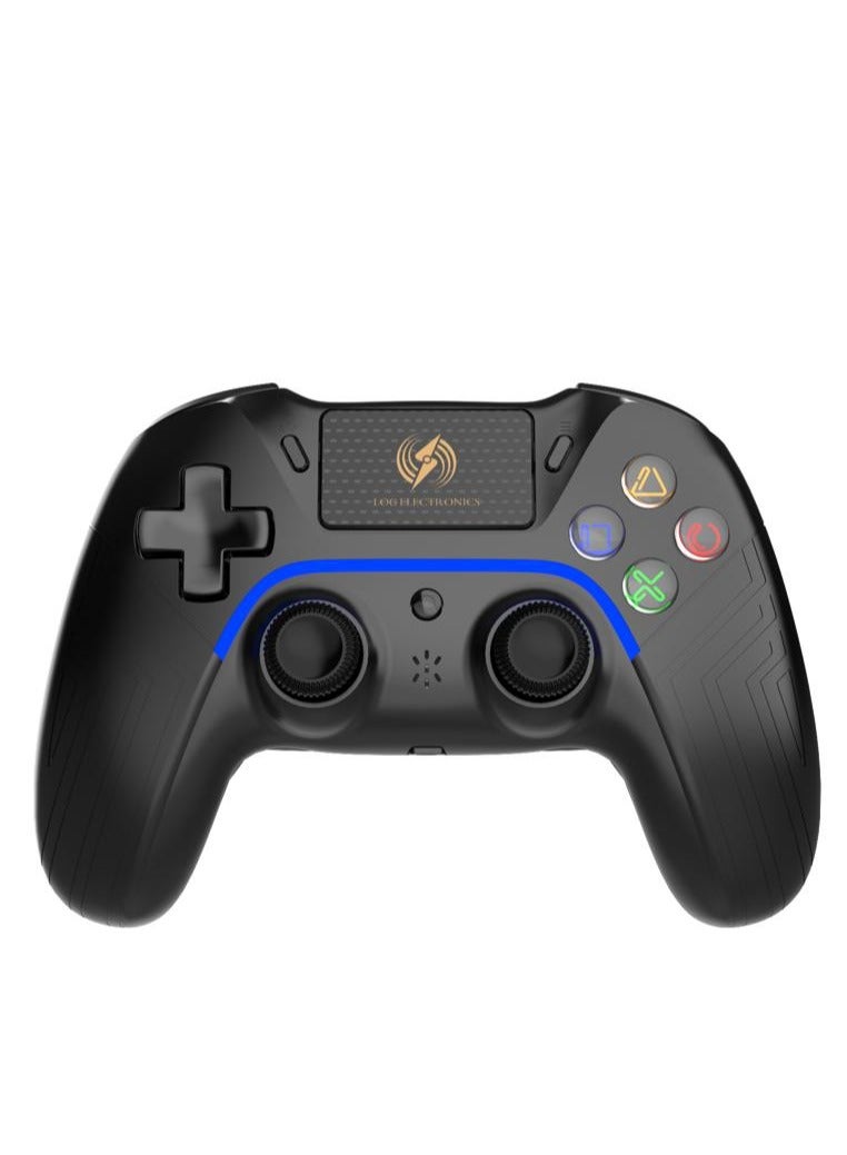 Log Electronics Black Wireless Controller Compatible with PS4/PS4 Pro/PS4 Slim/PC/iOS 13.4/Android 10, Gaming Controller with Touchpad, Motion Sensor, Speaker, Headphone Jack, LED and Back Button 