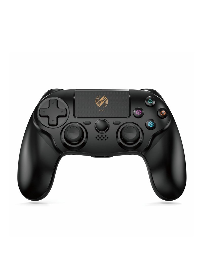 Log Electronics Black Wireless Controller Compatible with PS4/PS4 Pro/PS4 Slim/PC/iOS 13.4/Android 10, Gaming Controller with Touchpad, Motion Sensor, Speaker, Headphone Jack 