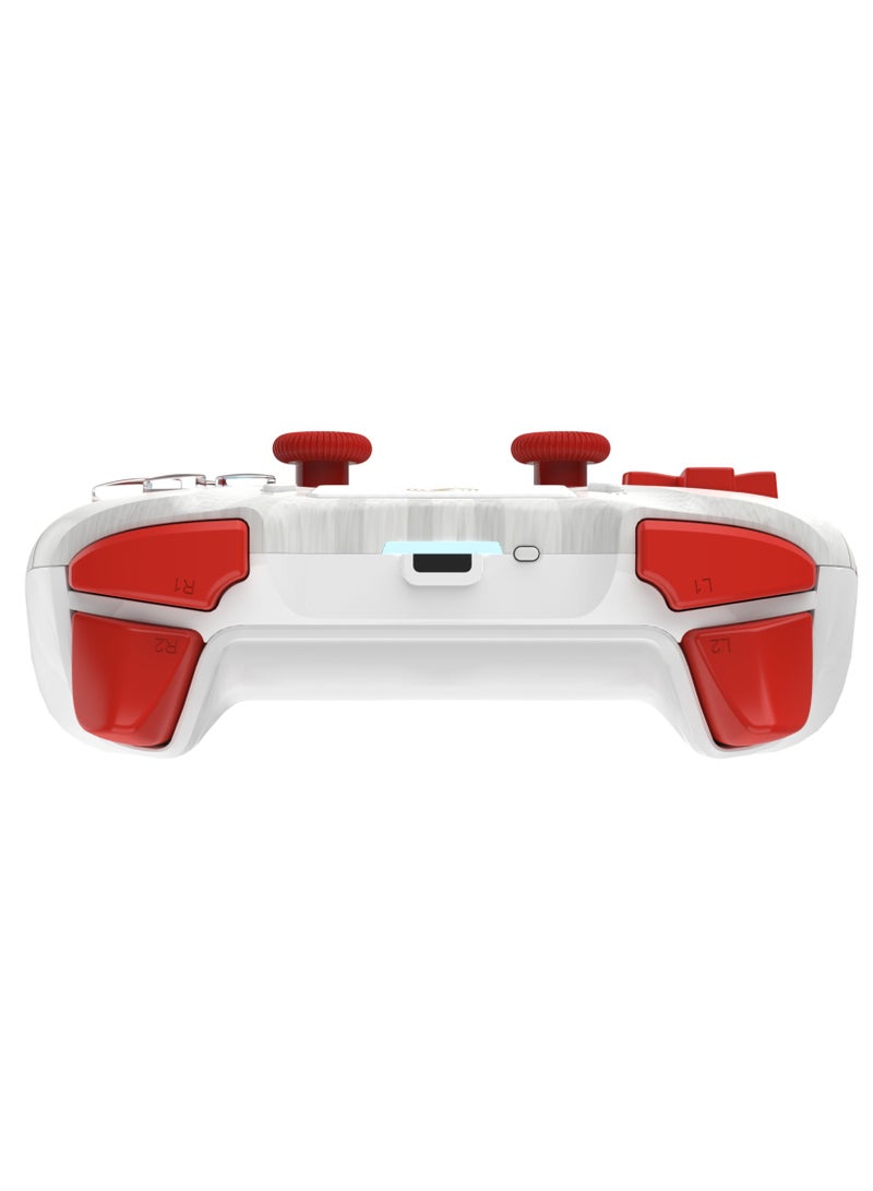 Log Electronics White Red Wireless Controller Compatible with PS4/PS4 Pro/PS4 Slim/PC/iOS 13.4/Android 10, Gaming Controller with Touchpad, Motion Sensor, Speaker, Headphone Jack, LED and Back Button  - Image 4
