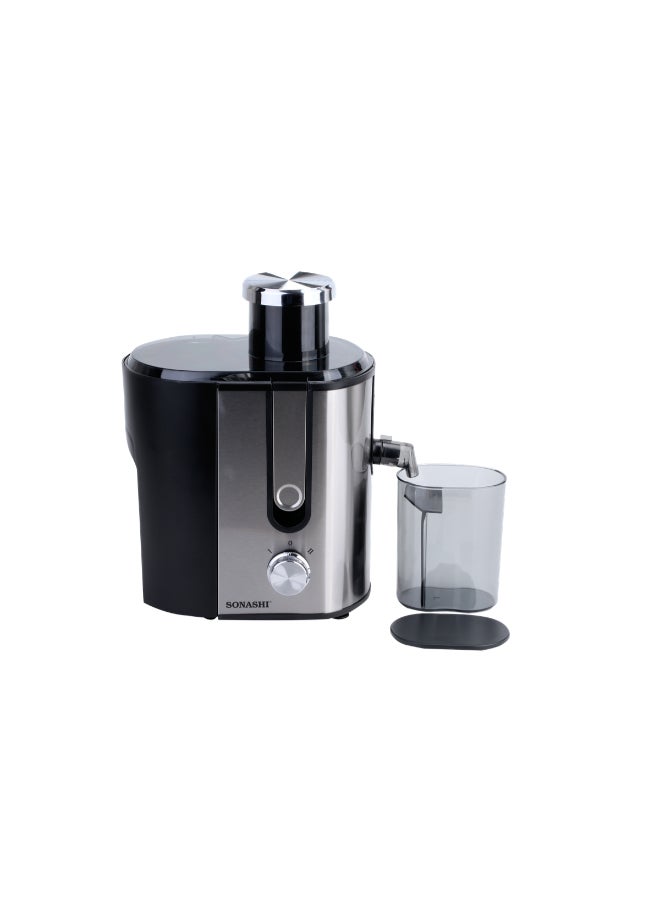 SONASHI - Juice Extractor with 2 Speeds - 1.2L Large Pulp Container | Whole Fruit Juice Extractor with Stainless Steel Body & Mesh Strainer | Motor Overheat Protection 1.2 L 400 W SPJ-507 Black/Silver - Image 1
