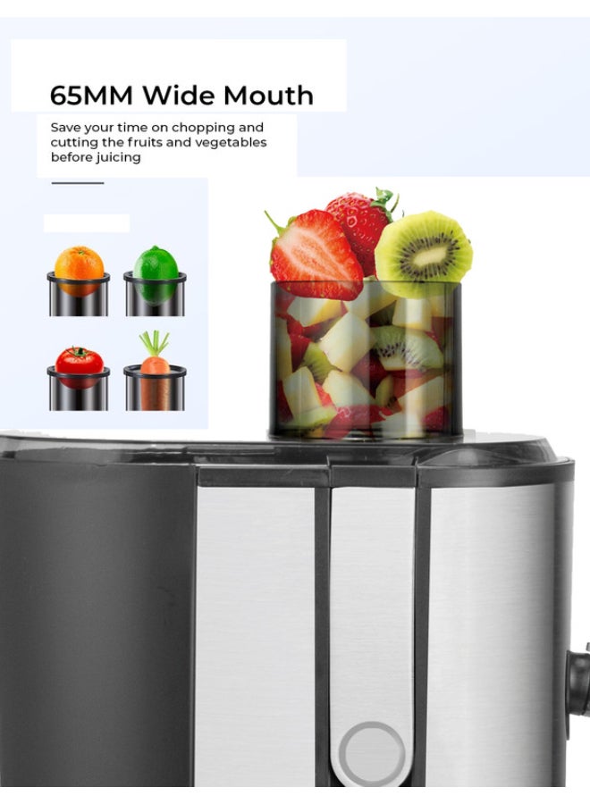 SONASHI Juice Extractor with 2 Speeds - 1.2L Large Pulp Container | Whole Fruit Juice Extractor with Stainless Steel Body & Mesh Strainer | Motor Overheat Protection 1.2 L 400 W SPJ-507 Black/Silver  - Image 3