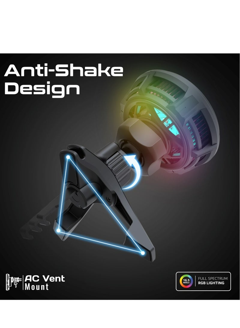 PROMATE Ultra-Fast Magnetic Wireless Car Charger With Semiconductor Refrigeration Cooling, 15W Output, AC Vent, Gooseneck Mount, Charge Protection,360 Degree Rotation And Cradleless Design,MagChill-GA Black - Image 5