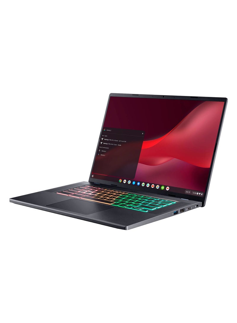 Chromebook 516 GE Cloud Gaming Laptop With 16-Inch Display, Core i5-1240P Processor/8GB RAM/256GB SSD/Intel Iris XE Graphics/Chrome OS English Titanium Gray