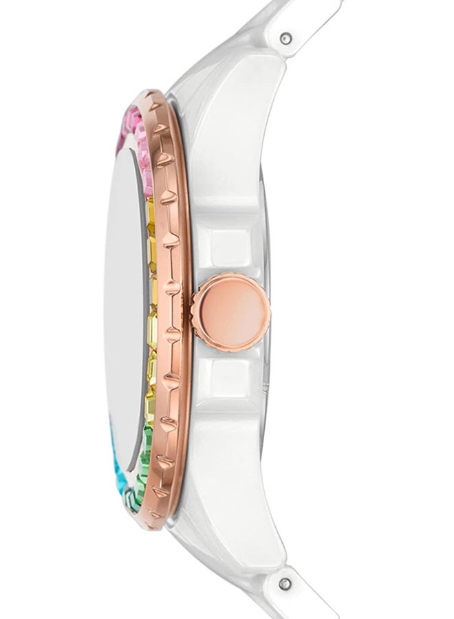 FOSSIL - Women's Watch Analog Round Shape Ceramic Wrist Watch CE1129 - Image 1