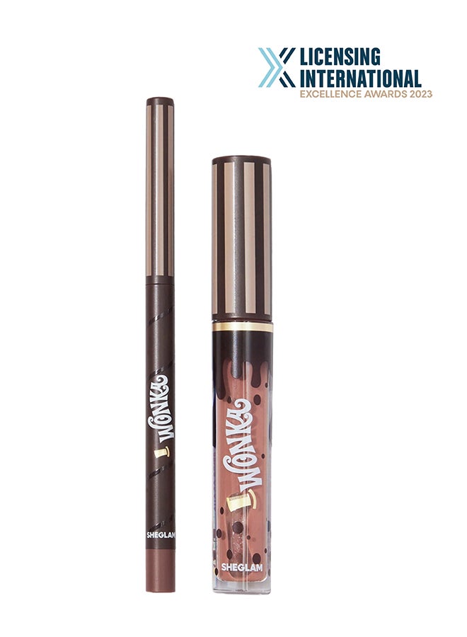 SHEGLAM Willy wonka Cocoa Kiss Lip Duo Brownie Bite 