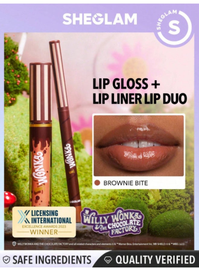 SHEGLAM - Willy wonka Cocoa Kiss Lip Duo Brownie Bite - Image 1