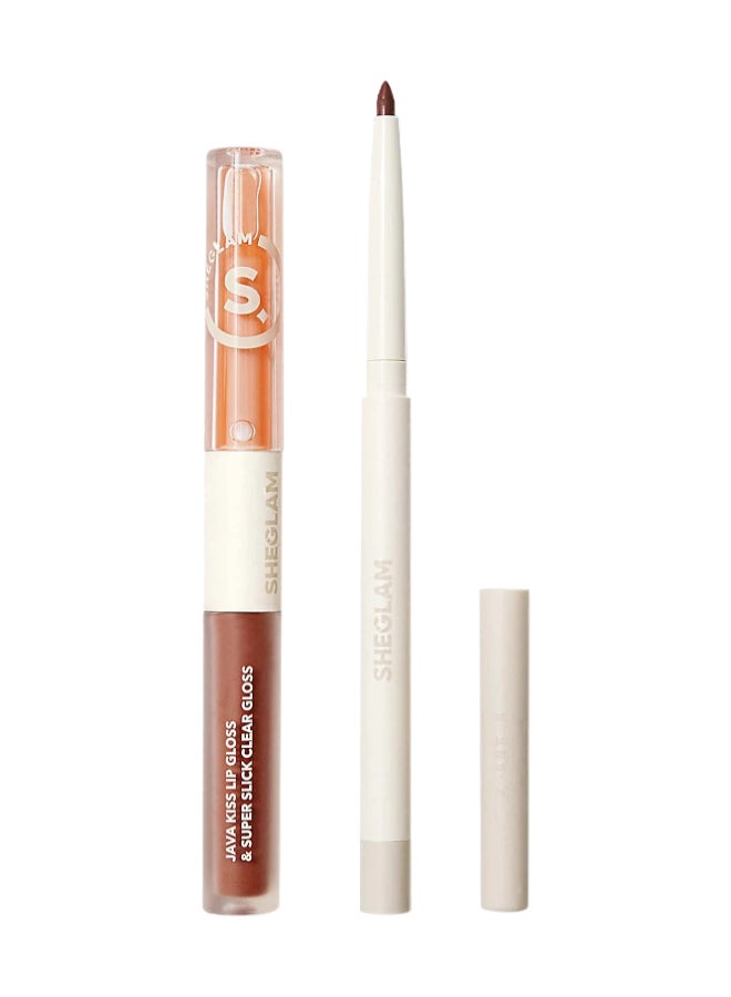 SHEGLAM Soft 90's Glam Lip liner and Lip Duo Set-Haute Cocoa Lip Set Multicolor  - Image 1