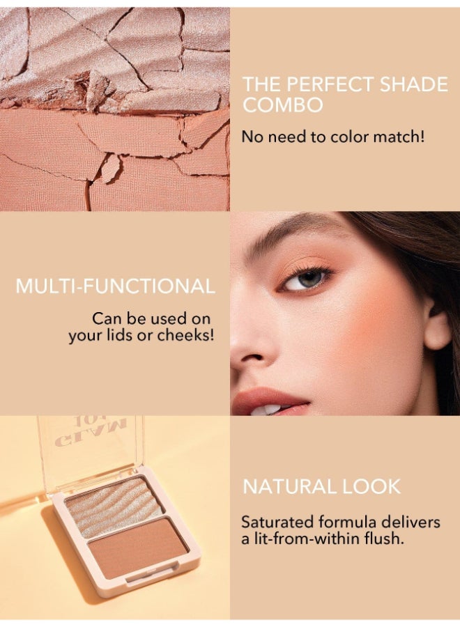 SHEGLAM Glam 101 Hybrid Highlighter & Blush Duo-Vienna - Image 5