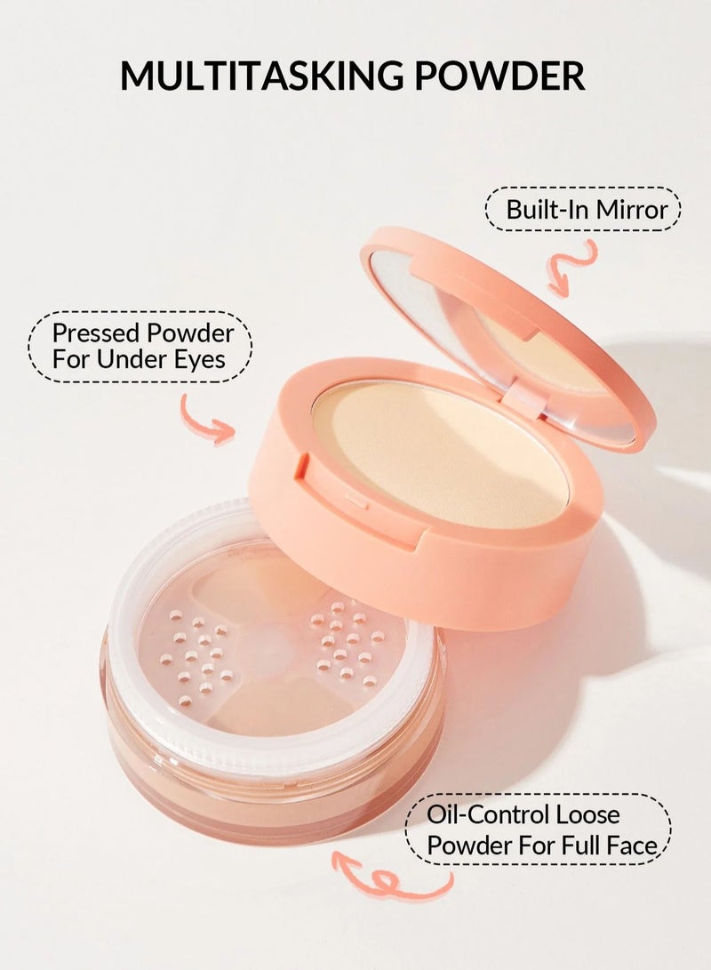 SHEGLAM Insta-Ready Face & Under Eye Setting Powder Duo - Toasted Almond Beige - Image 3