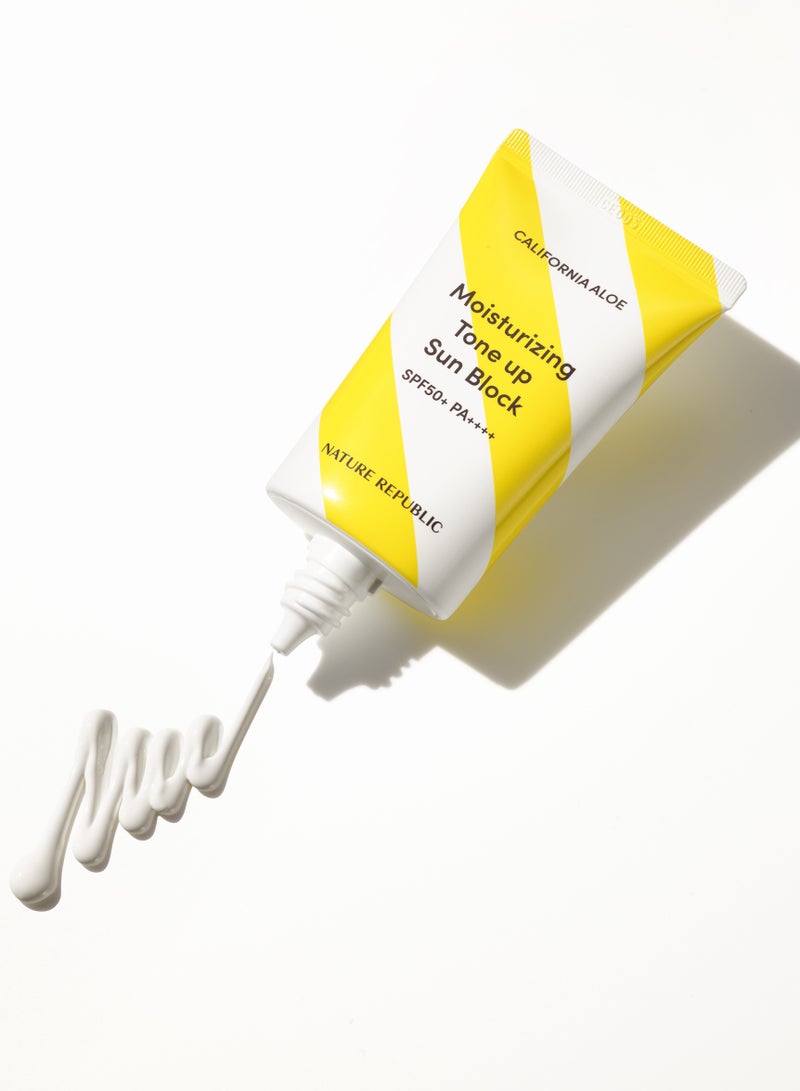 NATURE REPUBLIC - California Aloe Moisturizing Tone Up Sun Block  SPF50+PA++++ - Image 1