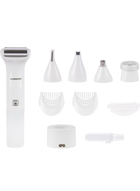 6-in-1 Ladies Grooming Set OMLS4109, Digital Display and Rechargeable Kit for Women, Includes Lettering Knife, Lip Cutter, Eyebrow Trimmer, Shaver, Nose Trimming, Barber Blade Head