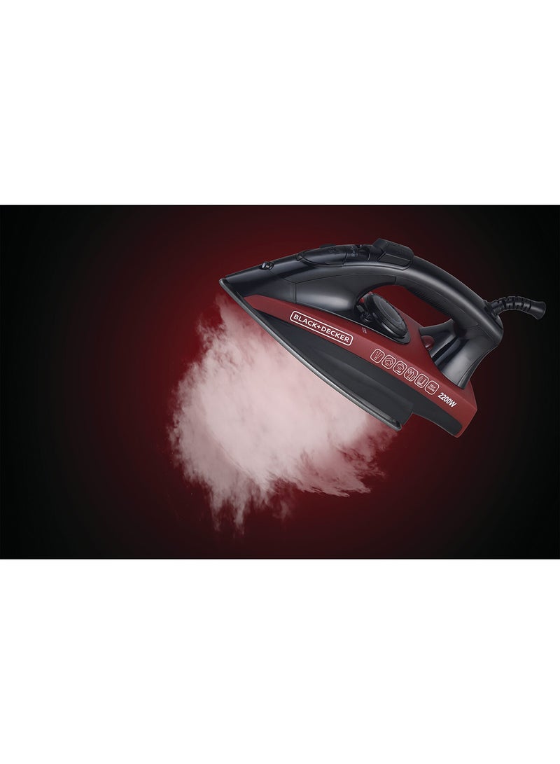 BLACK+DECKER - Steam Iron 220 ml 2200 W X2200-B5 Black/Red - Image 1