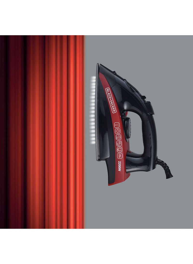 BLACK+DECKER - Steam Iron 220 ml 2200 W X2200-B5 Black/Red - Image 1