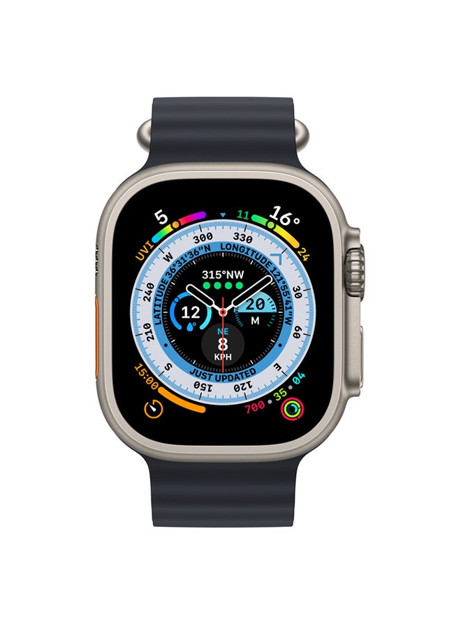 Apple - Renewed - Watch Ultra GPS + Cellular, 49mm Titanium Case With Ocean Band Midnight Midnight - Image 1