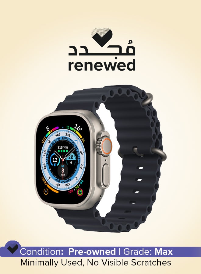 Apple - Renewed - Watch Ultra GPS + Cellular, 49mm Titanium Case With Ocean Band Midnight Midnight - Image 1