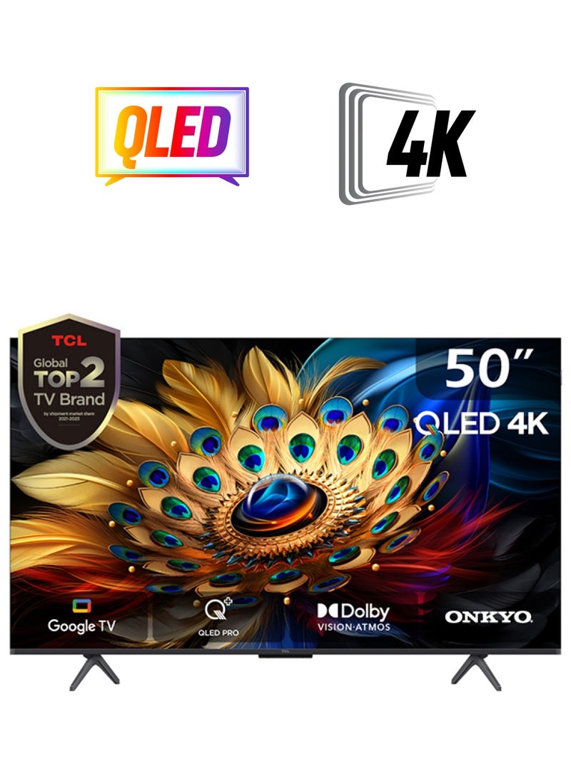 TCL 50 Inch QLED Google TV, (2024), 60HZ, built In Receiver - 50C655 Black 50C655 Black  - Image 1