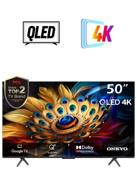 50 Inch QLED Google TV, (2024), 60HZ, built In Receiver - 50C655 Black 50C655 Black