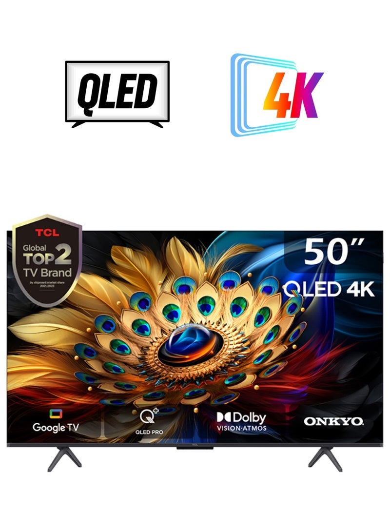 TCL 50 Inch QLED Google TV, (2024), 60HZ, built In Receiver - 50C655 Black 50C655 Black  - Image 1