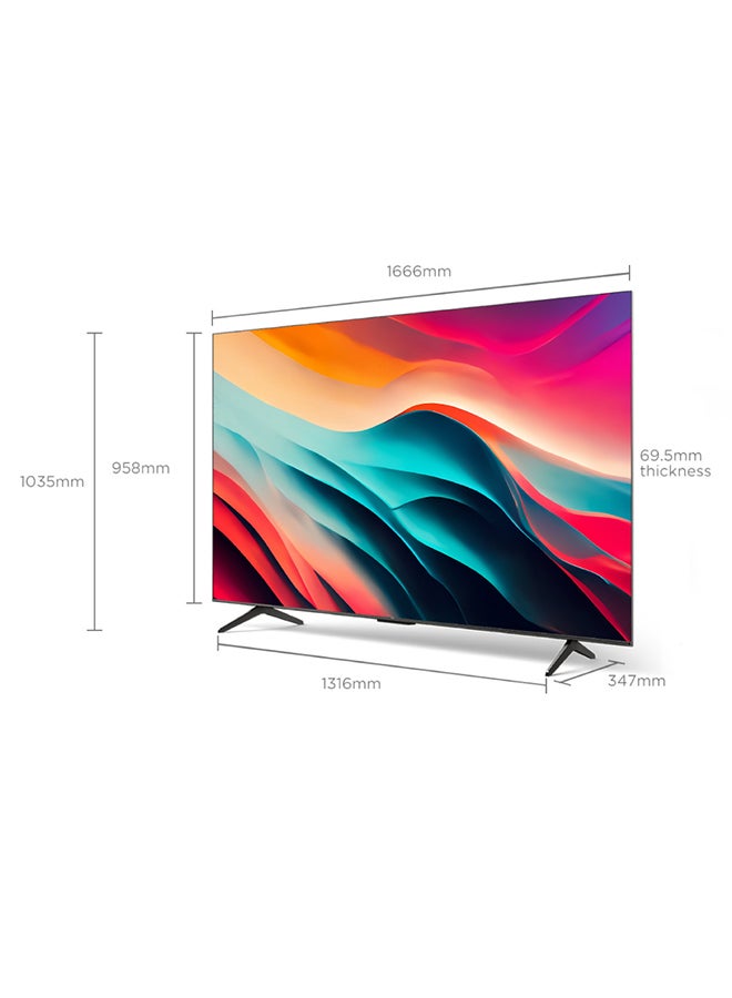 TCL - 75 Inch 4K WCG UHD HDR10+ Google TV, 120HZ DLG, (2024), built In Receiver - 75P79B Brushed Titanium - Image 1