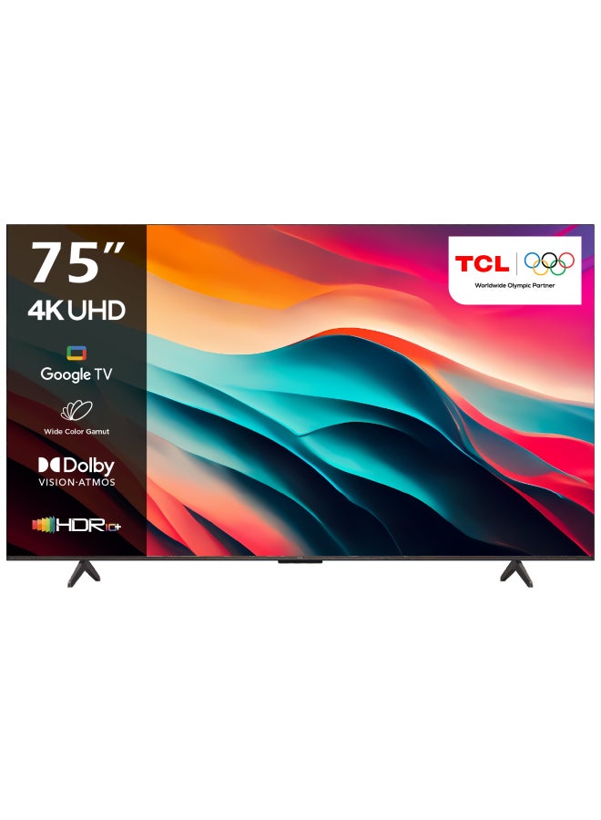 TCL - 75 Inch 4K WCG UHD HDR10+ Google TV, 120HZ DLG, (2024), built In Receiver - 75P79B Brushed Titanium - Image 1