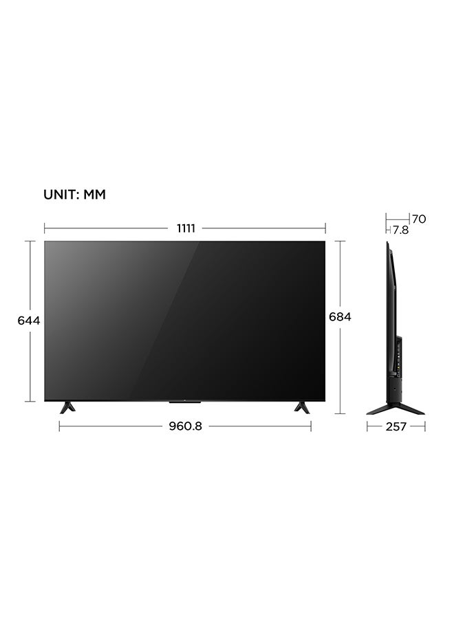 50-Inch TV 4K HDR Dolby Vision Certified Android MEMC Processor Hands Free Model (2023), Built in receiver, 60HZ, 50P61B Brushed Titanium