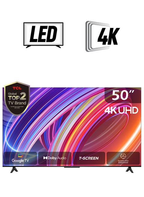50-Inch TV 4K HDR Dolby Vision Certified Android MEMC Processor Hands Free Model (2023), Built in receiver, 60HZ, 50P61B Brushed Titanium