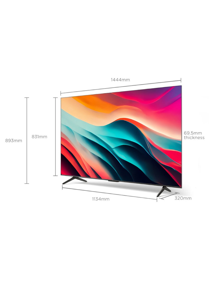 TCL - 65 Inch 4K WCG UHD HDR10+ Google And Native DLG 120HZ , (2024), built In Receiver - 65P79B Brushed Titanium - Image 1