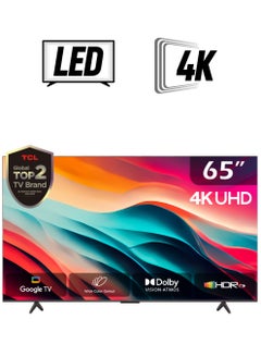 TCL 65 Inch 4K WCG UHD HDR10+ Google And Native DLG 120HZ , (2024), built In Receiver - 65P79B Brushed Titanium  - Image 1