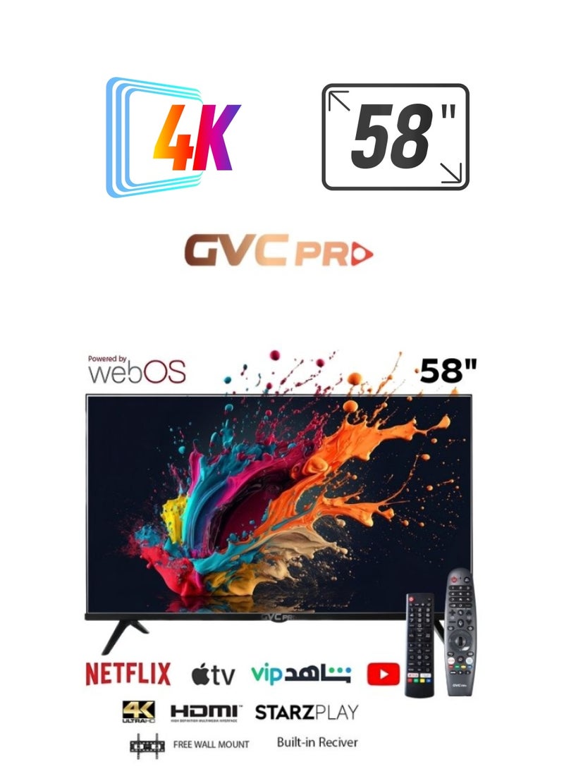gvc pro 58 Inch smart TV, WebOs System, 4K High Resolution, with Magic Remote - GVC-60WS7100 Black  - Image 1