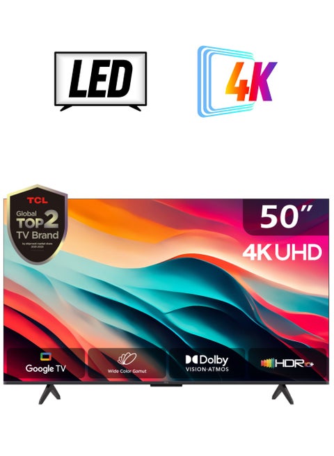 50-Inch 4K WCG UHD HDR10+ Google TV, Built in receiver, 60HZ, Dolby Vision and Sound Model (2024) - 50P79B Brushed Titanium