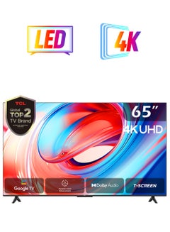 TCL 65 Inch 4K LED HDR 10 UHD Dynamic Color Enhancement Metallic Bezel-less Google TV, 60HZ, Built in receiver,  (2024) - 65V6B Brushed Titanium  - Image 1