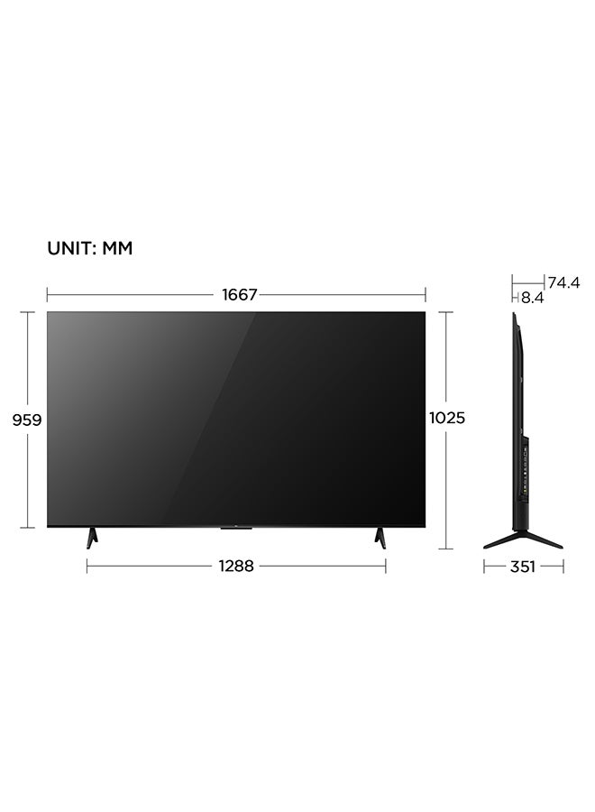 TCL - 75-Inch 4K UHD HDR10 Google TV, Built in receiver, 60HZ, Dolby Vision and Soound, With Built-in Chromecast And Google Assistance, Hands-free Voice Control, Model ( 2024 ) - 75P69B Brushed Titanium - Image 1