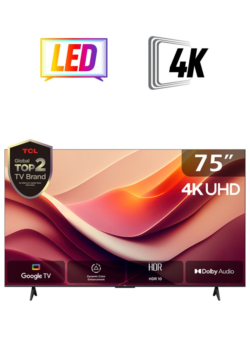 TCL - 75-Inch 4K UHD HDR10 Google TV, Built in receiver, 60HZ, Dolby Vision and Soound, With Built-in Chromecast And Google Assistance, Hands-free Voice Control, Model ( 2024 ) - 75P69B Brushed Titanium - Image 1