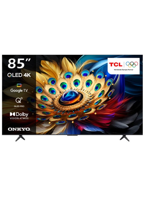 تلفزيون 85 بوصة 4K QLED Pro Dolby Vision Atmos Onkyo 2.1CH رفيع وأحادي الجسم Google TV - (موديل 2024)
