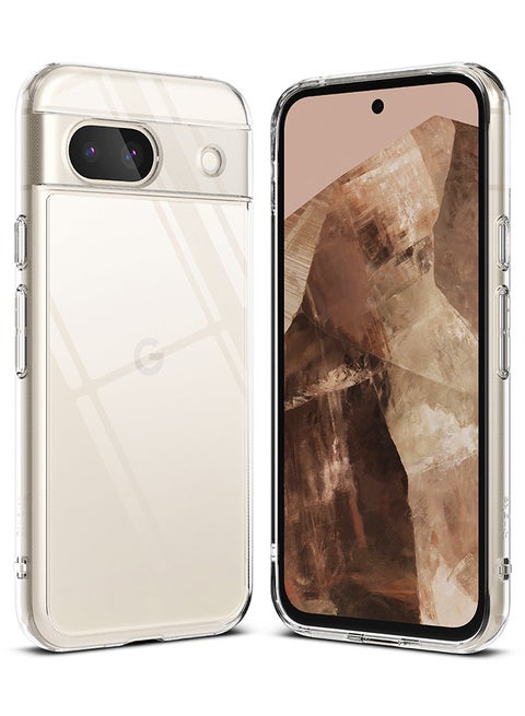 Fusion Compatible With Google Pixel 8A Case, Translucent Anti-Scratch Hard PC Back Shockproof TPU Bumper Protective Phone Cover - Clear