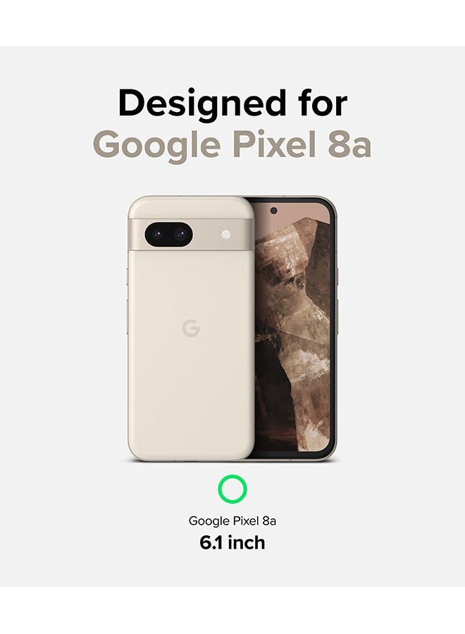 Fusion Compatible With Google Pixel 8A Case, Translucent Anti-Scratch Hard PC Back Shockproof TPU Bumper Protective Phone Cover - Clear
