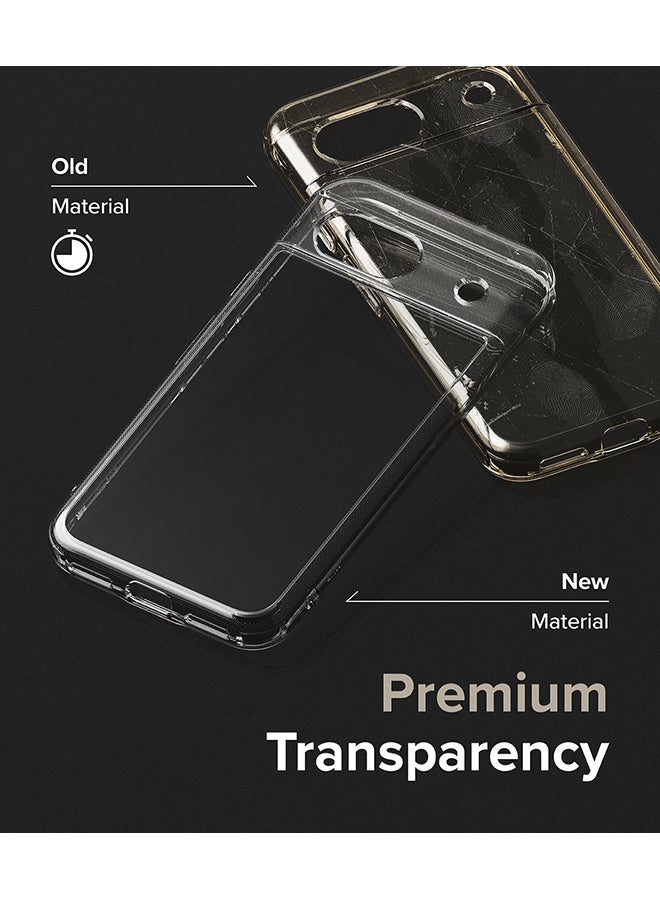 Fusion Compatible With Google Pixel 8A Case, Translucent Anti-Scratch Hard PC Back Shockproof TPU Bumper Protective Phone Cover - Clear