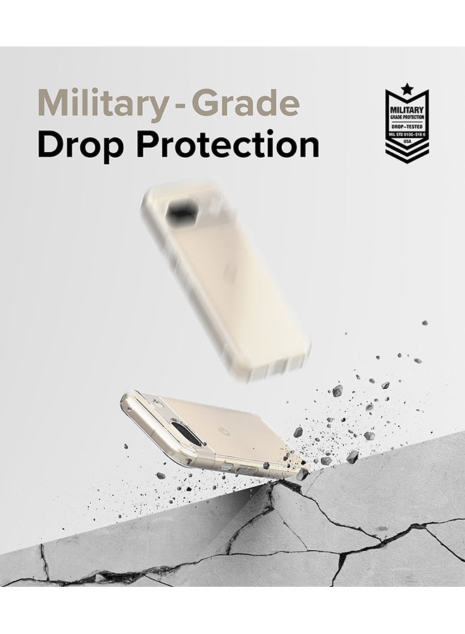 Fusion Compatible With Google Pixel 8A Case, Translucent Anti-Scratch Hard PC Back Shockproof TPU Bumper Protective Phone Cover - Clear