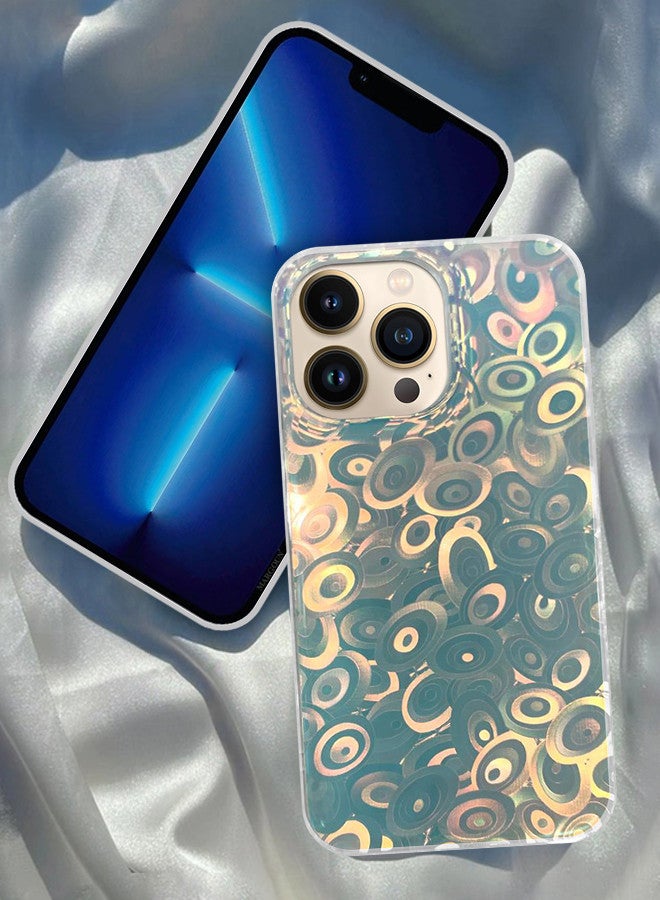 MARGOUN iPhone 13 Pro Max Holographic Abstract Art Case Cover Gradient Rainbow Color Effect Aesthetic Painting Geometric Pattern Back Cover MIX2  - Image 1