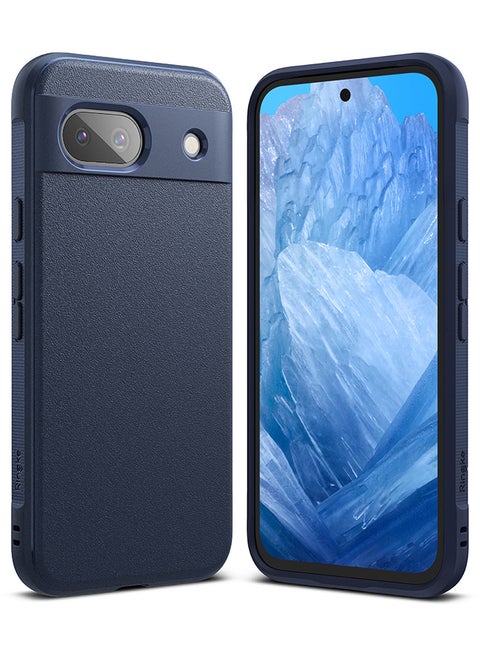 Onyx Compatible With Google Pixel 8A Case, Enhanced Grip Tough Flexible TPU Shockproof Rugged TPU Bumper Drop Protection Phone Cover - Navy